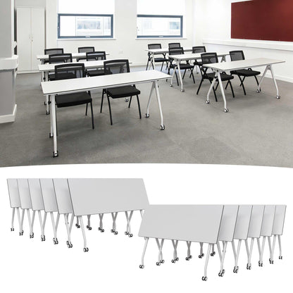 Modular Mobile Conference Table with Flip Top