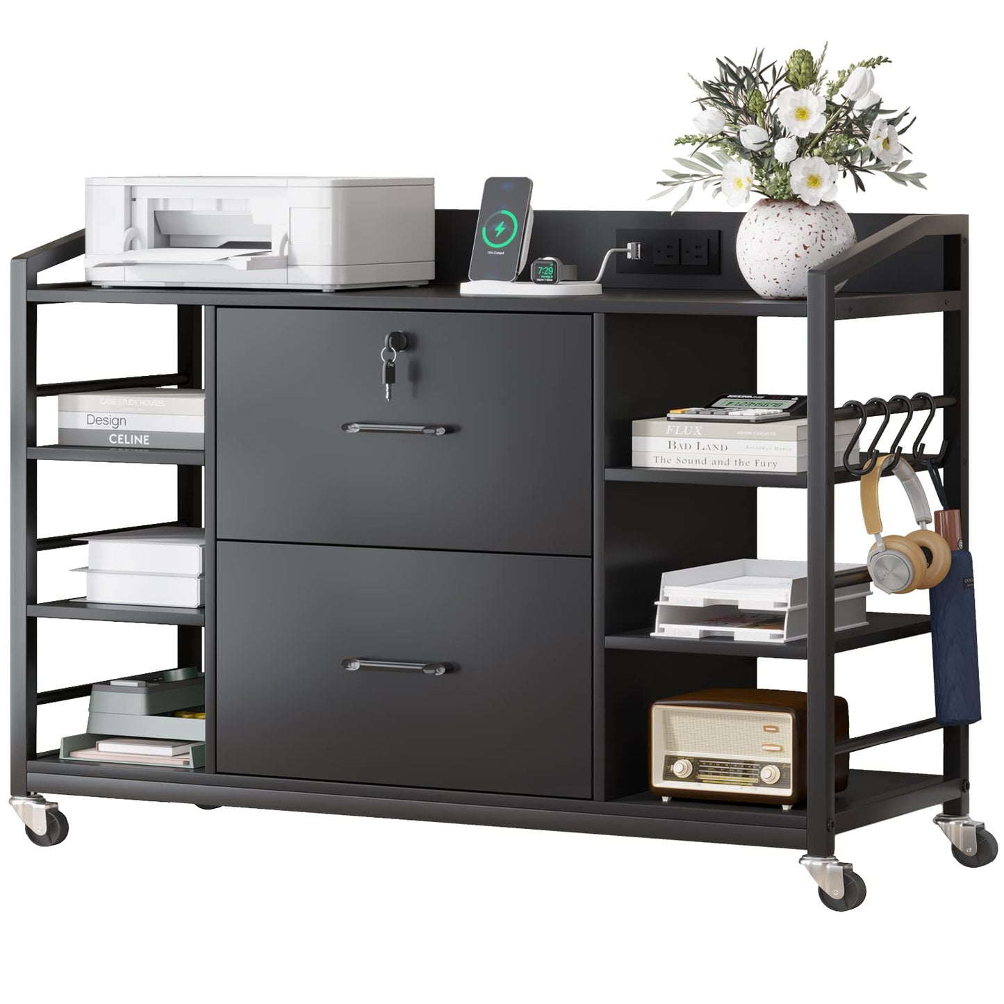2-Drawer File Cabinet with Adjustable Shelves