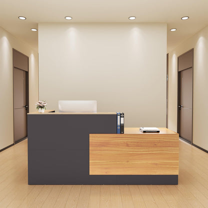 L-Shaped Reception Desk with Lockable Storage