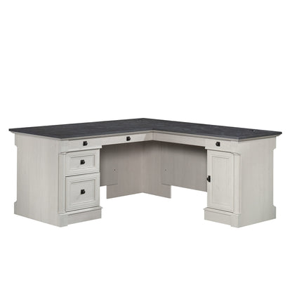 L-Shaped Office Desk with File Storage & Keyboard Tray