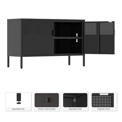 Metal Storage Cabinet with Mesh Doors