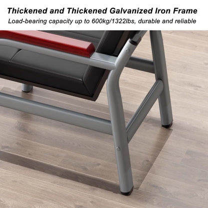 3-Seat Reception Sofa with Wooden Armrests