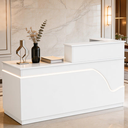 Large L-Shaped Reception Desk with Lockable Storage