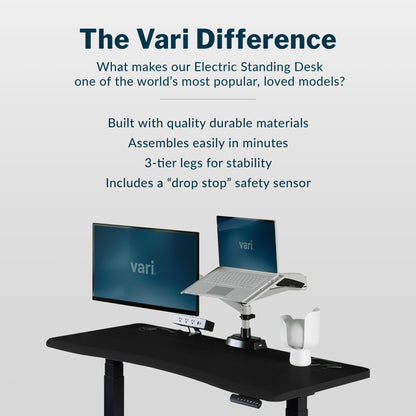 Electric Standing Desk with Ergonomic Curved Top