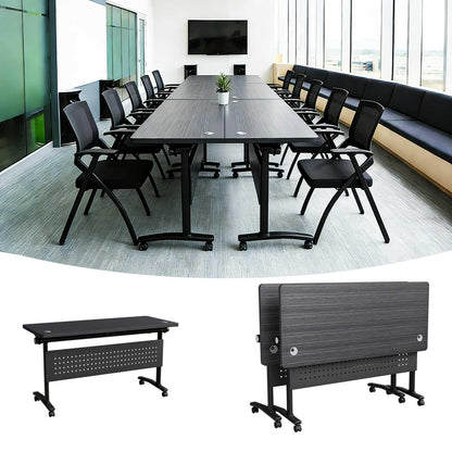 Modular Mobile Conference Table with Flip Top