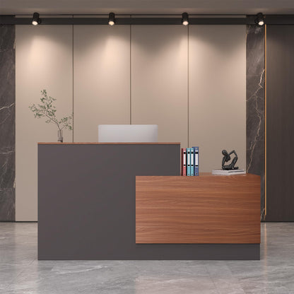 L-Shaped Reception Desk with Lockable Storage