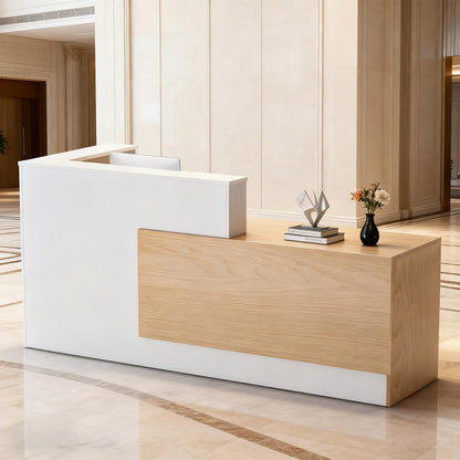 Large L-Shaped Reception Desk with Lockable Storage