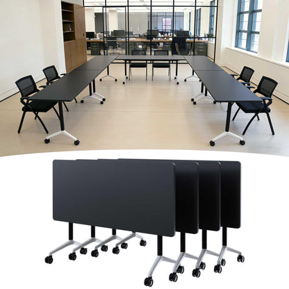 Modular Mobile Conference Table with Flip Top