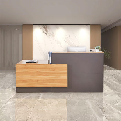 L-Shaped Reception Desk with Lockable Storage