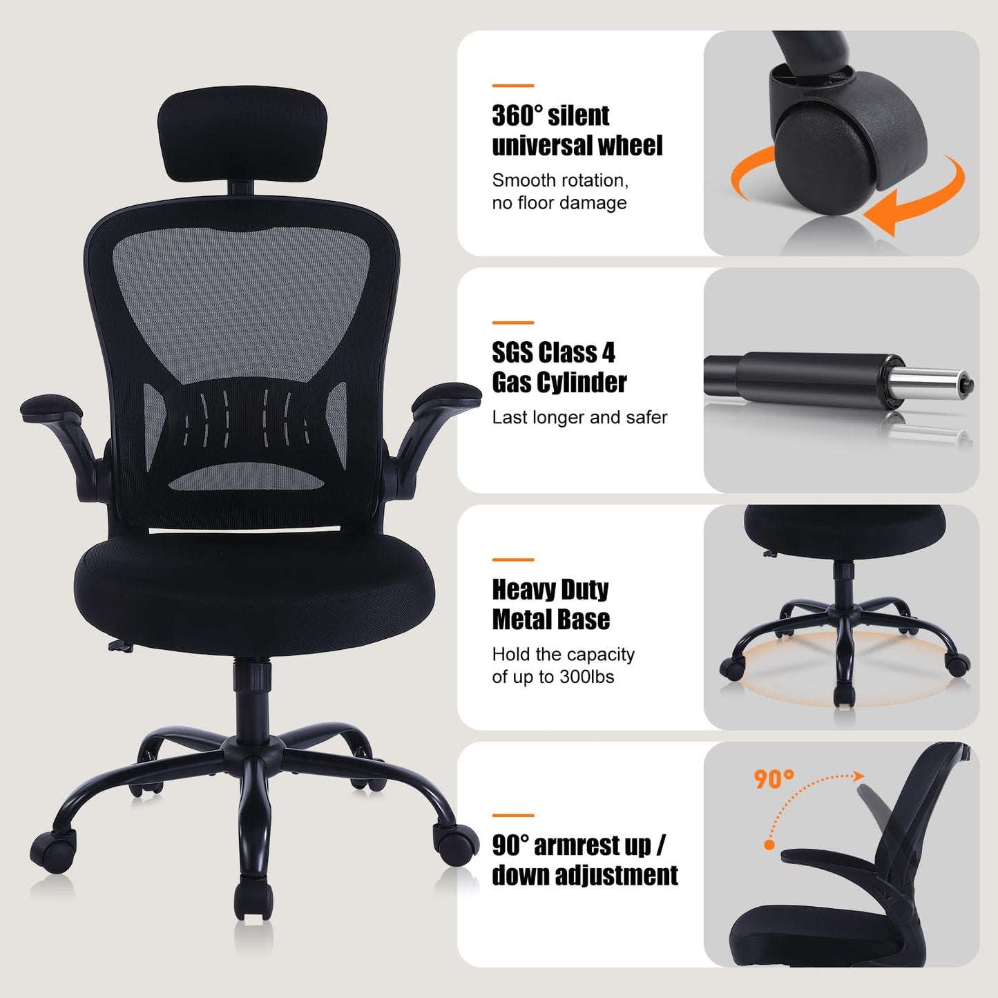 Ergonomic Mesh Office Chair with Lumbar Support