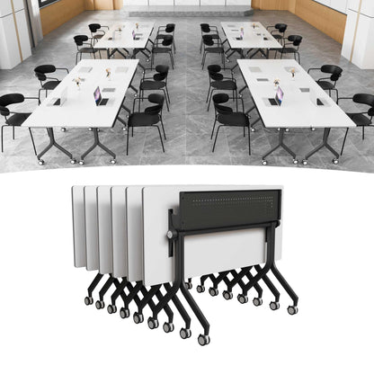 Modular Mobile Conference Table with Flip Top