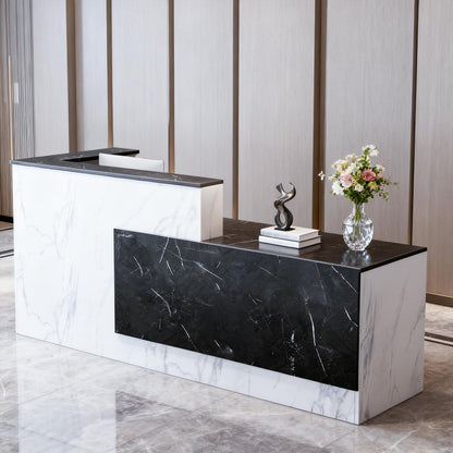 Large L-Shaped Reception Desk with Lockable Storage