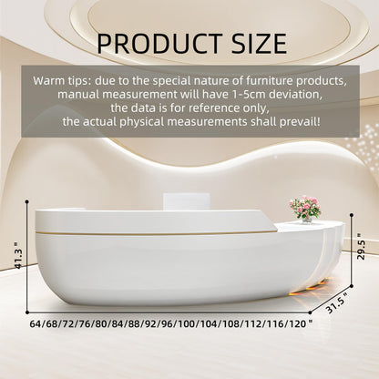 Modern Reception Desk with Curved Counter Design
