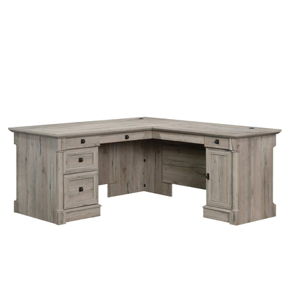 L-Shaped Office Desk with File Storage & Keyboard Tray