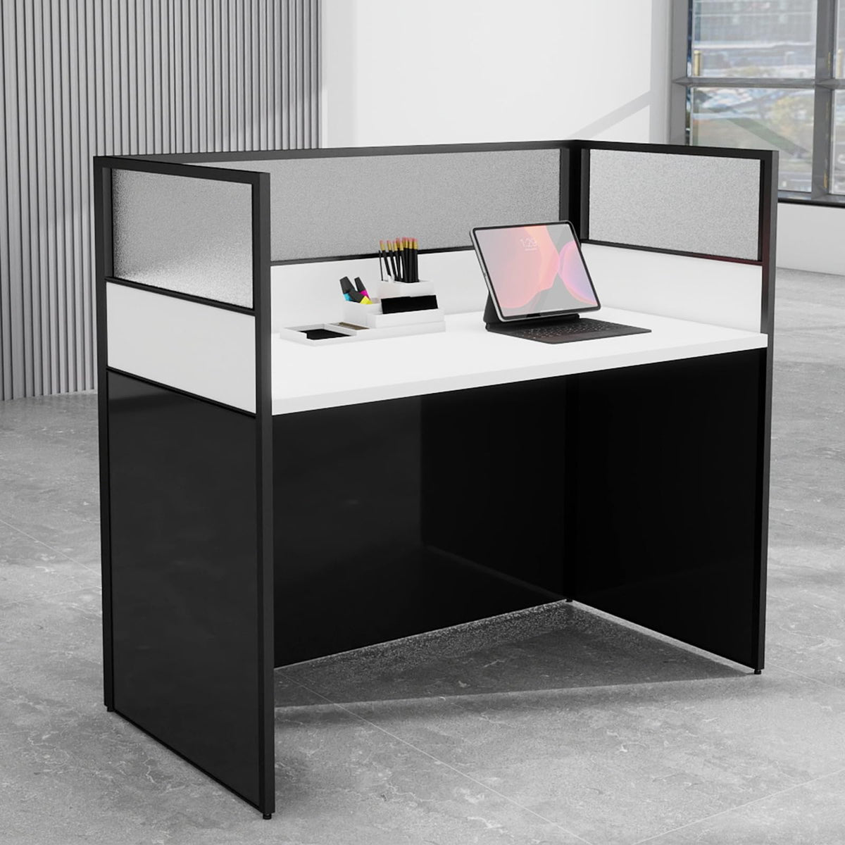 Office Cubicle Workstation with Privacy Panels