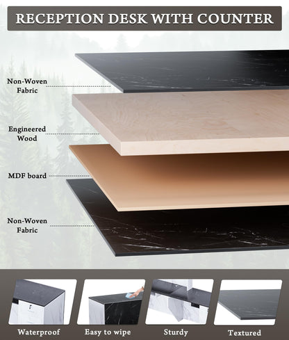 Large L-Shaped Reception Desk with Lockable Storage