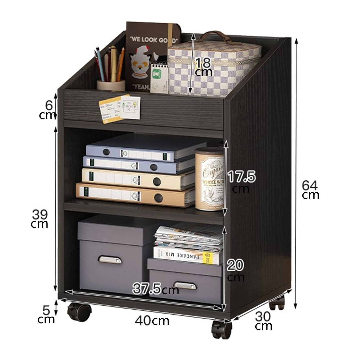 Vertical File Cabinet with Storage