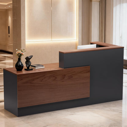 Large L-Shaped Reception Desk with Lockable Storage