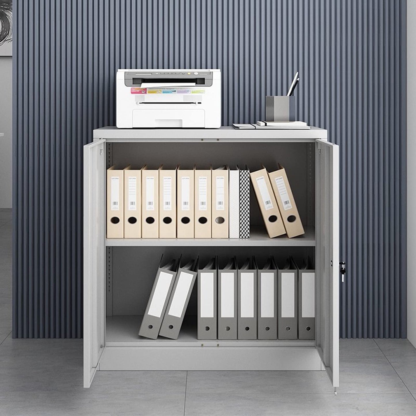 Locking Lateral File Cabinet with Storage