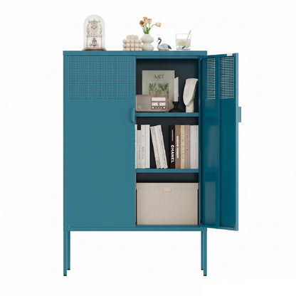 Metal Storage Cabinet with Mesh Doors