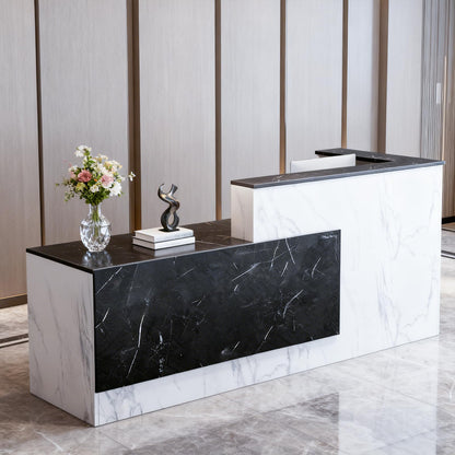 Large L-Shaped Reception Desk with Lockable Storage