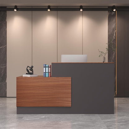 L-Shaped Reception Desk with Lockable Storage