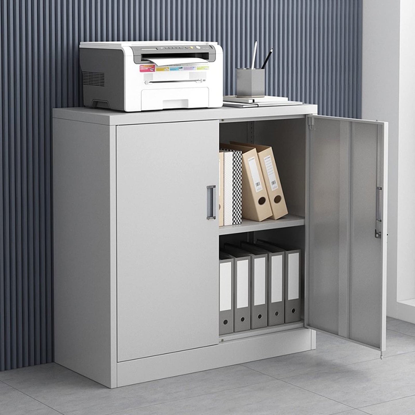 Locking Lateral File Cabinet with Storage