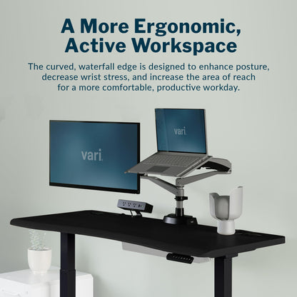 Electric Standing Desk with Ergonomic Curved Top