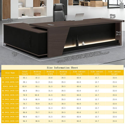 Executive L-Shaped Desk with Storage Cabinets