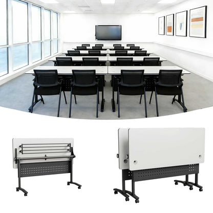 Mobile Folding Conference Table with Wheels