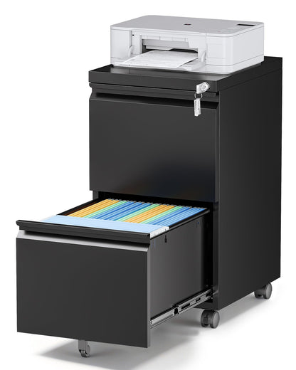 Mobile Lateral File Cabinet with Storage Shelves