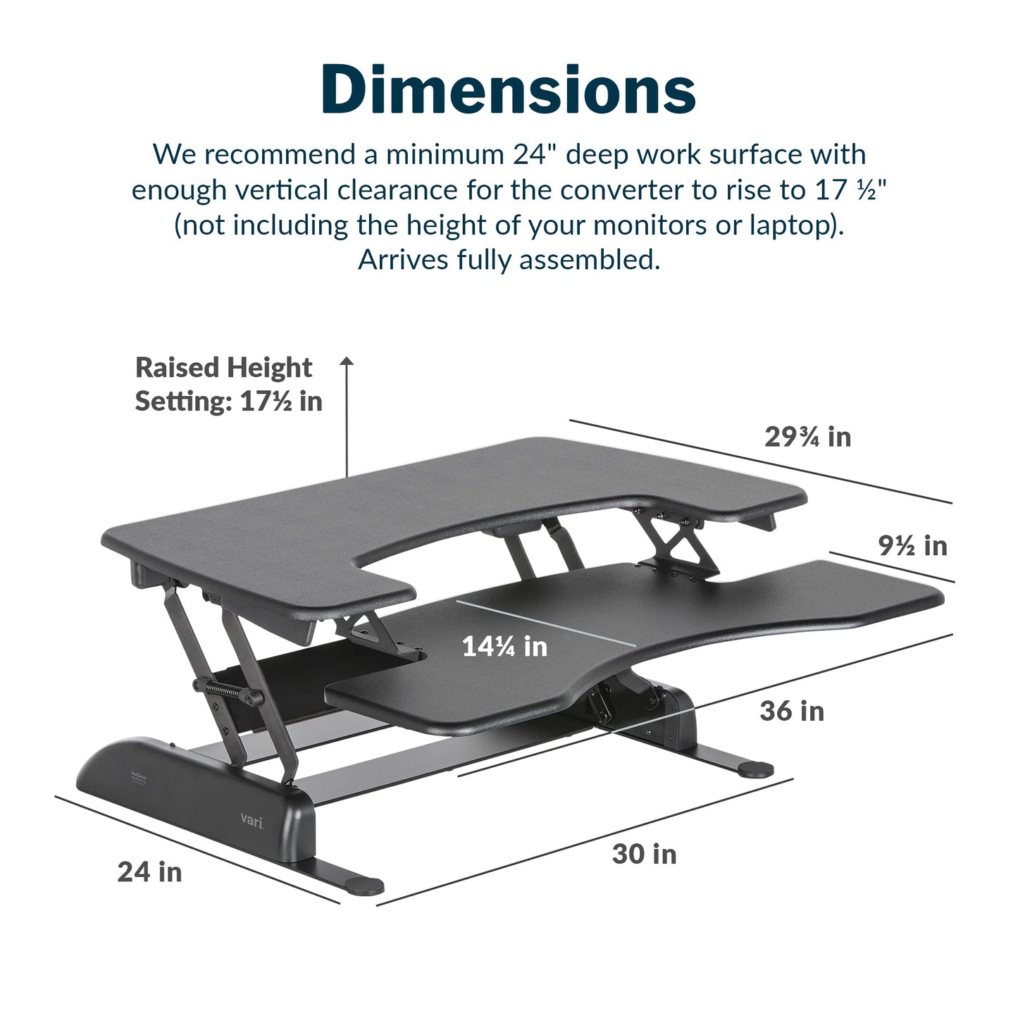 36" Standing Desk Converter