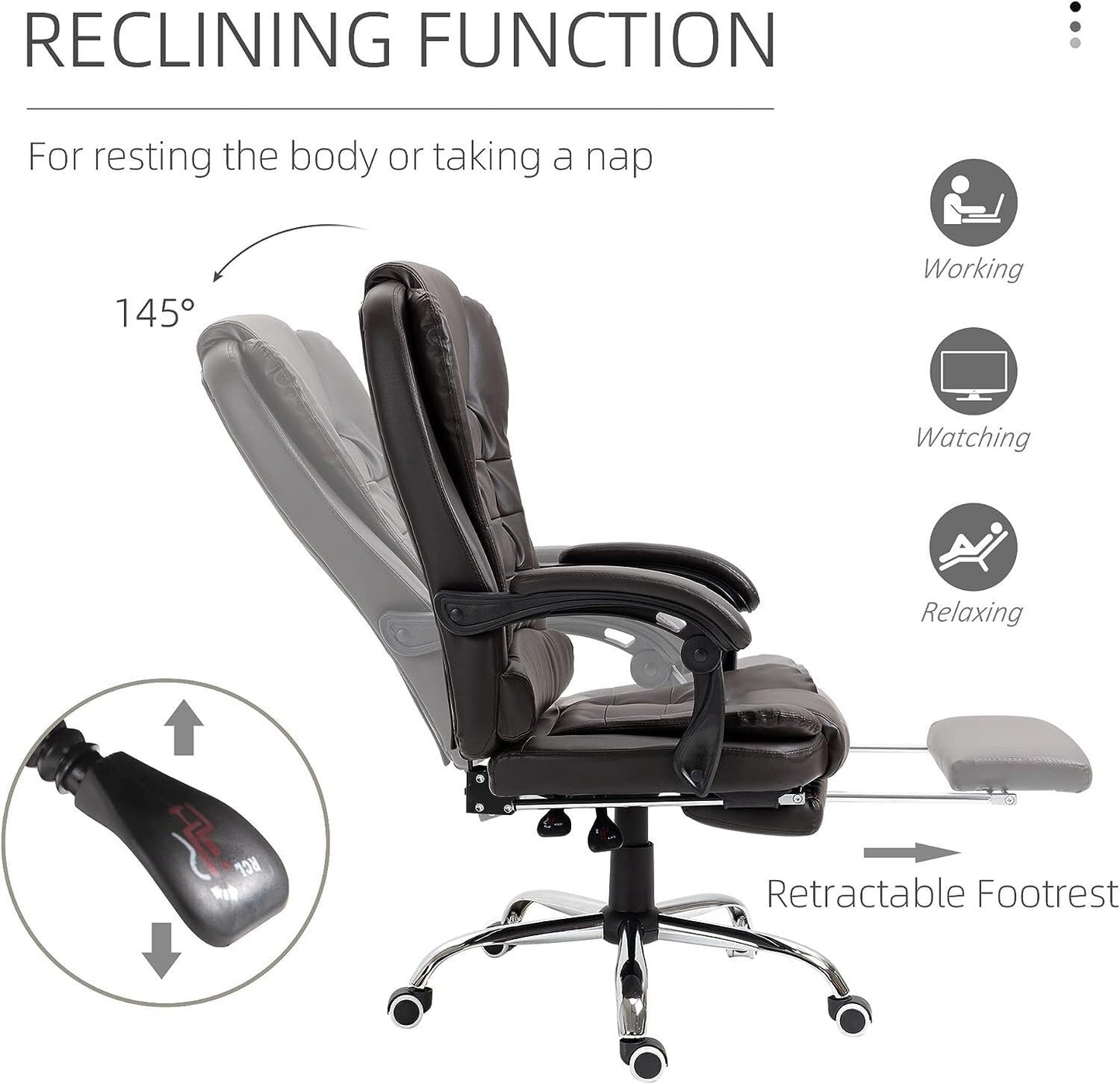 High Back Executive Office Chair with Footrest