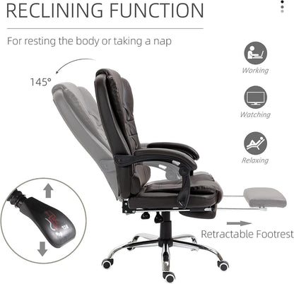 High Back Executive Office Chair with Footrest