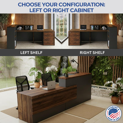 Corner Reception Desk with Lockable Storage