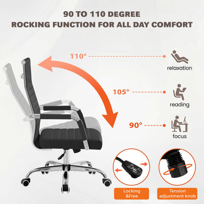 Mid-Back Leather Conference Chair Set