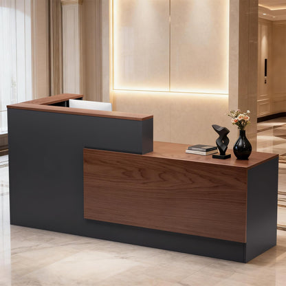 Large L-Shaped Reception Desk with Lockable Storage