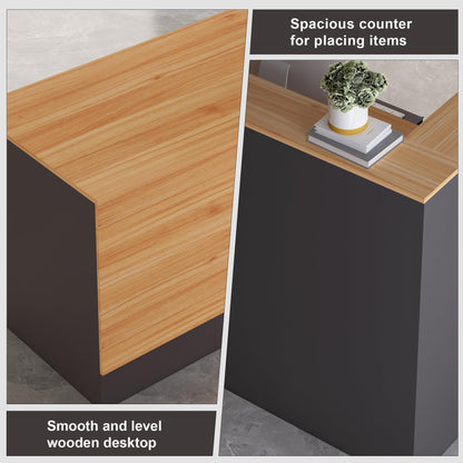L-Shaped Reception Desk with Lockable Storage