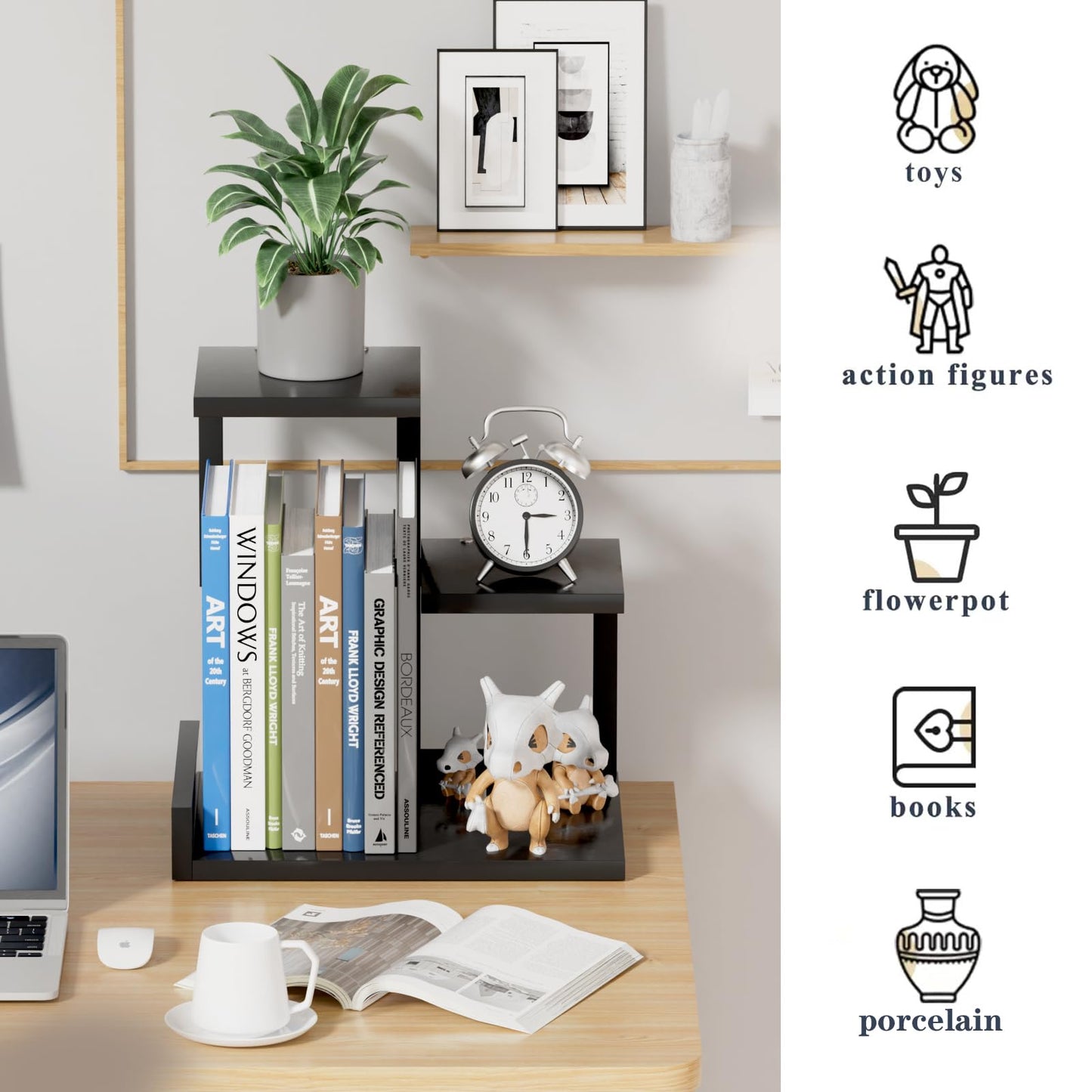 3-Tier Desktop Bookshelf Organizer