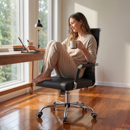 Mid-Back Leather Conference Chair Set