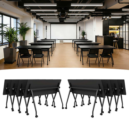 Modular Mobile Conference Table with Flip Top