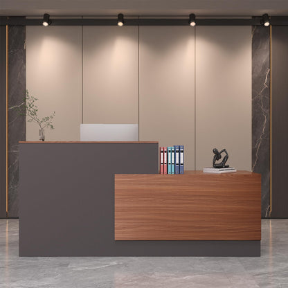 L-Shaped Reception Desk with Lockable Storage