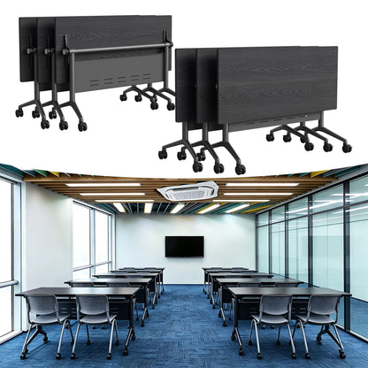 Modular Mobile Conference Table with Flip Top