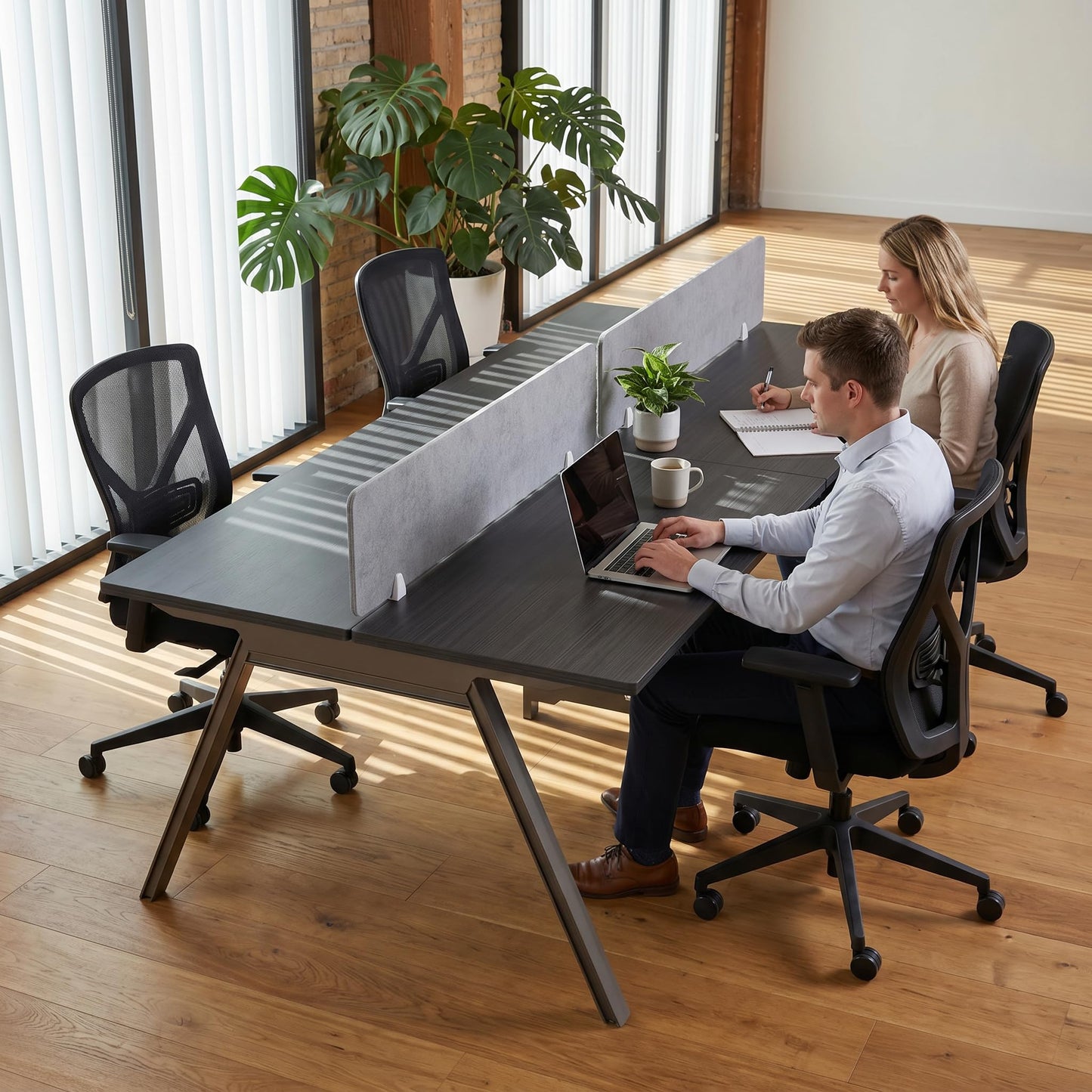 Modular Office Workstation with Privacy Panels