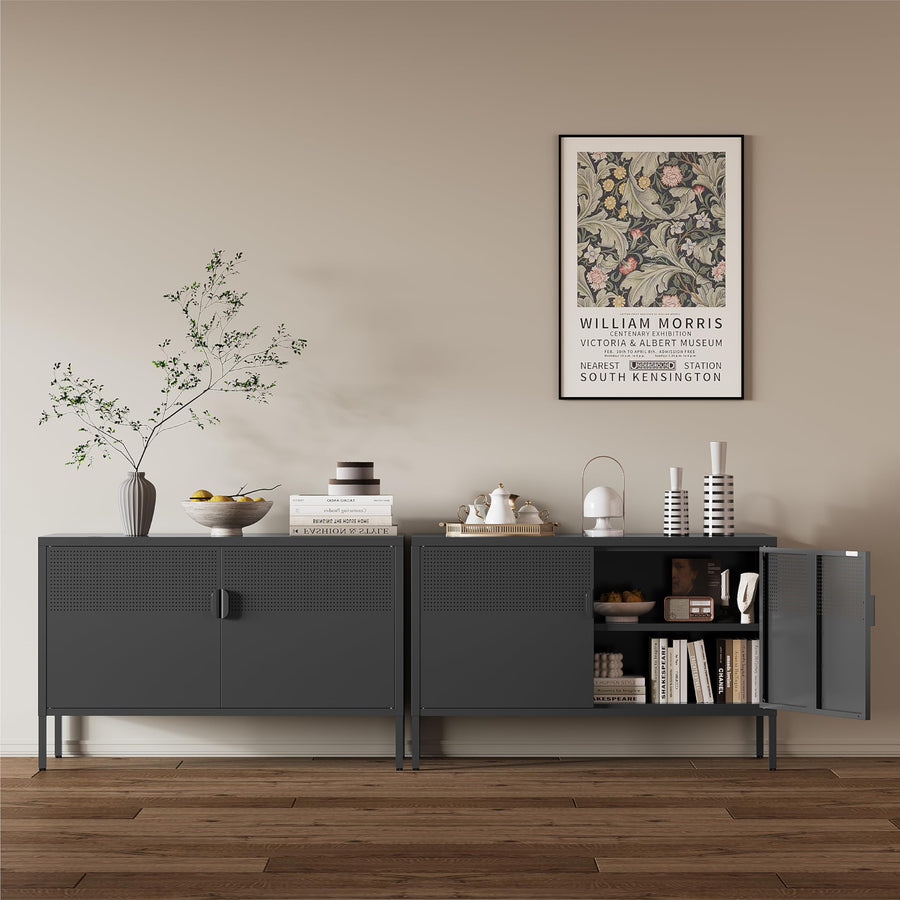 Metal Storage Cabinet with Mesh Doors