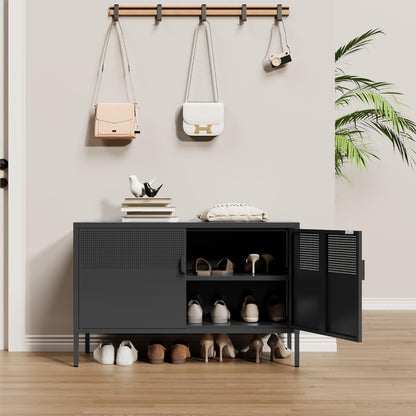 Metal Storage Cabinet with Mesh Doors