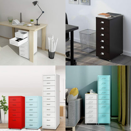 5-Drawer Rolling Metal File Cabinet