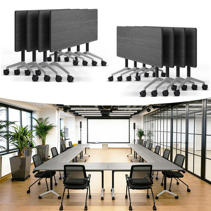 Modular Mobile Conference Table with Flip Top