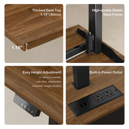 L-Shaped Standing Desk with File Cabinet & USB Charging