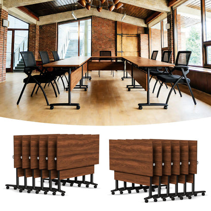 Mobile Folding Conference Table with Wheels